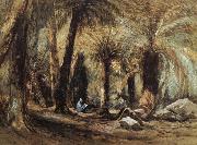 John Skinner Prout Fern Tree Gully,Mount Wellington oil painting artist